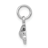 14K White Gold Car Charm with Polished Rhodium Finish for Men